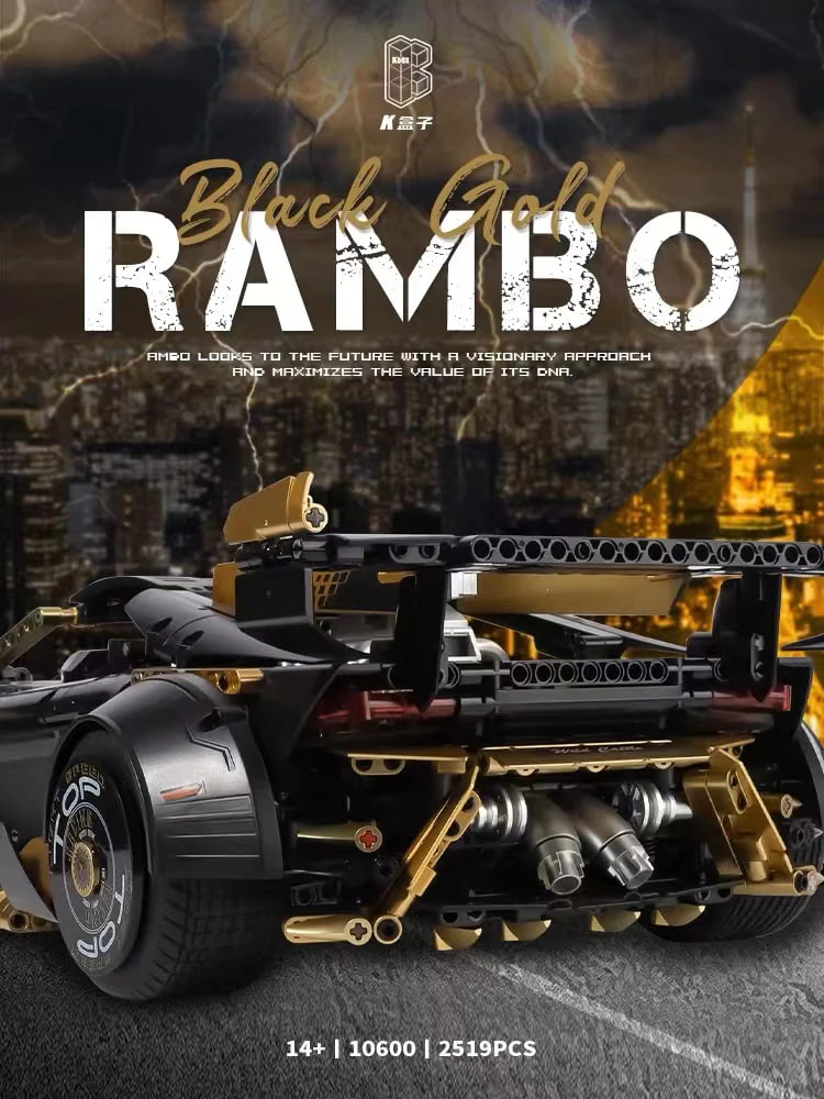 KBOX 10600 Black Gold Rambo Lamborghini Huracan STO 4 - MOC FACTORY