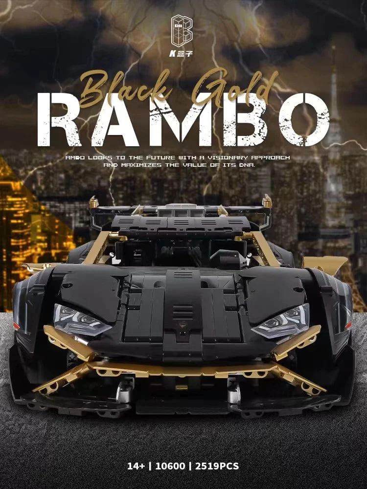 KBOX 10600 Black Gold Rambo Lamborghini Huracan STO 5 - MOC FACTORY