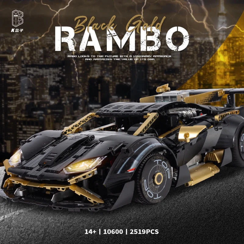 KBOX 10600 Black Gold Rambo Lamborghini Huracan STO 6 - MOC FACTORY