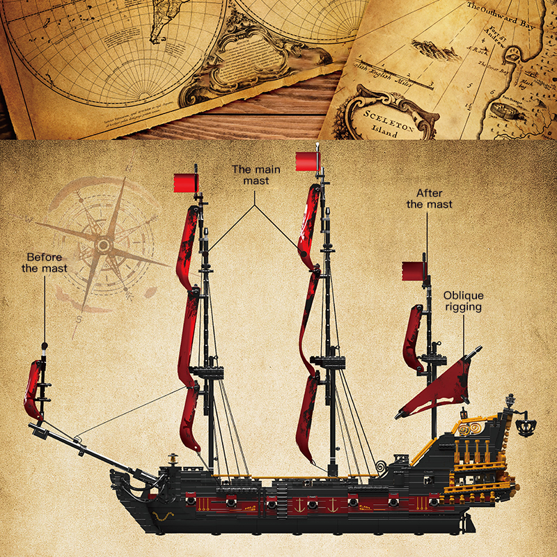 MOULD KING 13109 Pirates of QA Ship 3 - MOC FACTORY