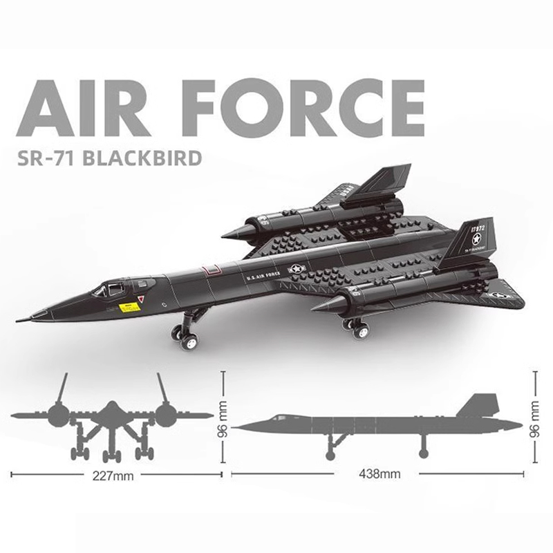 WANGE 4005 Blackbird Reconnaissance Aircraft SR 71 4 - MOC FACTORY