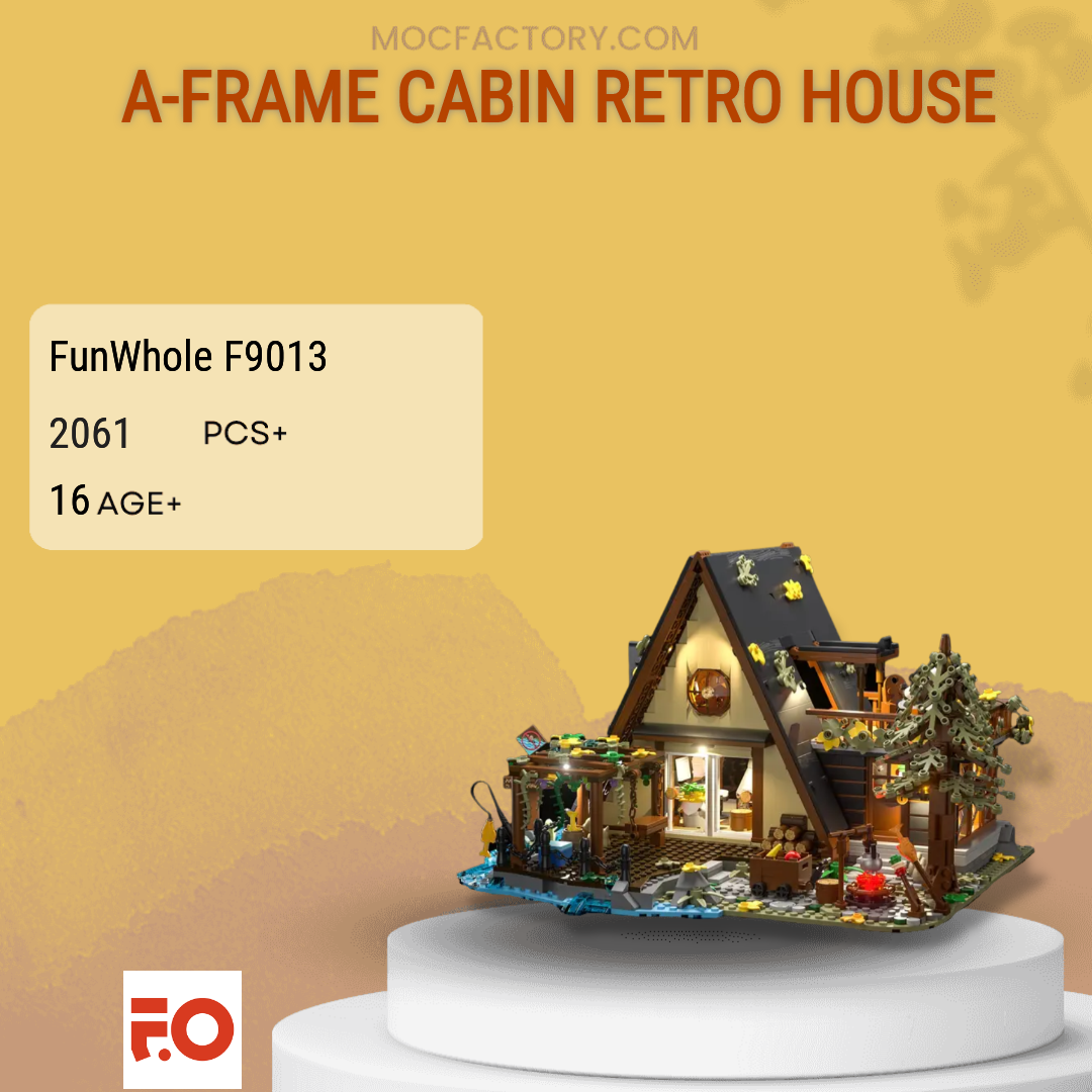 FunWhole F9013 A-Frame Cabin Retro House Model Bricks