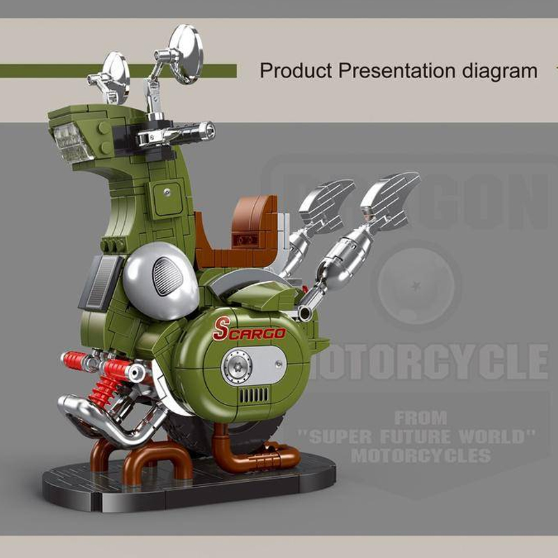 CBOX JD001 Dragon Motobcycle 3 1 - MOC FACTORY