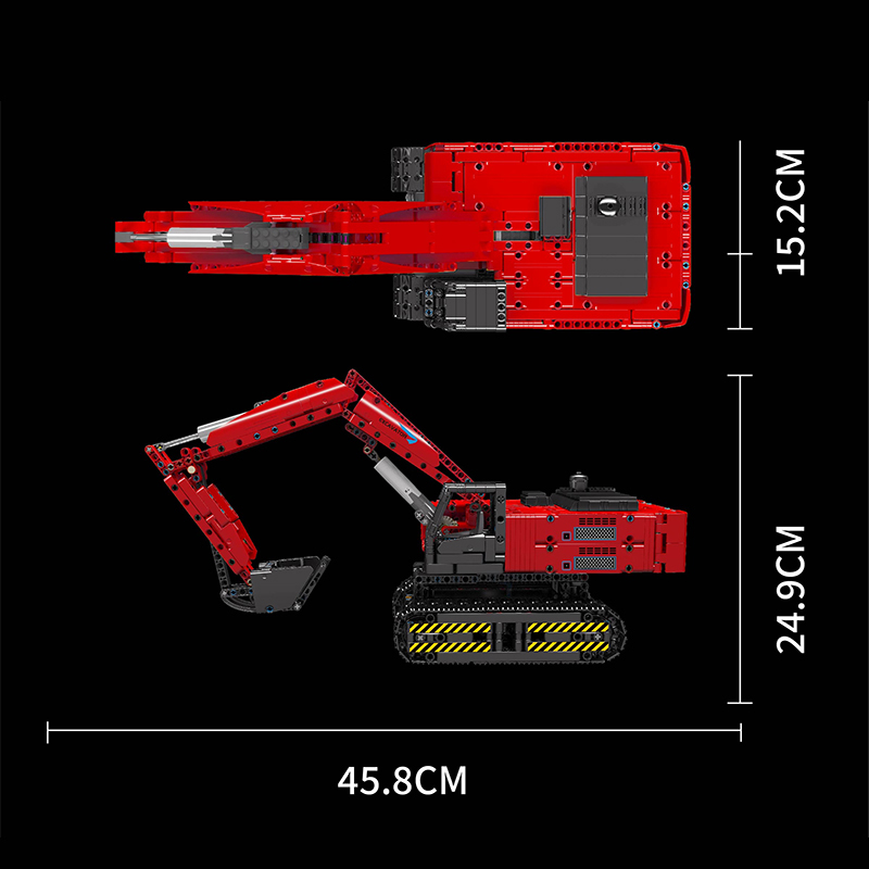 Mould King 15062 Motor Red Mechanical Digger 5 - MOC FACTORY