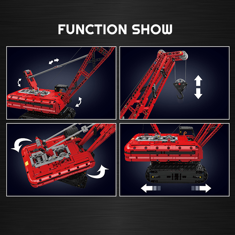 Mould King 15070 Motor Red Crawler Crane 4 - MOC FACTORY