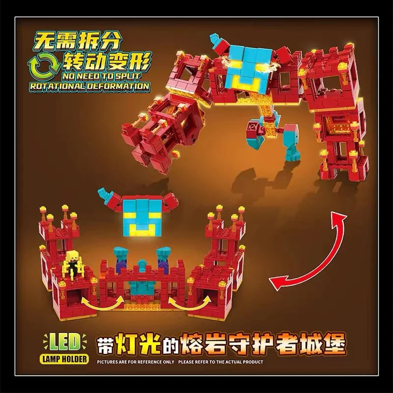 Quan Guan 753 Minecraft Village Guardian Castle with Lights 1 - MOC FACTORY