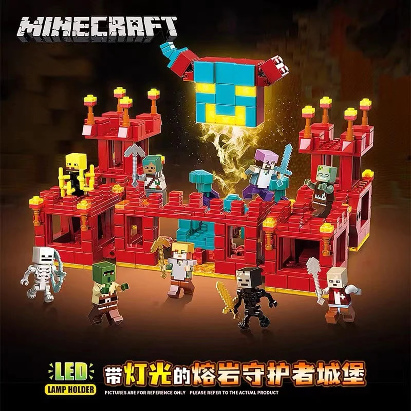 Quan Guan 753 Minecraft Village Guardian Castle with Lights 2 - MOC FACTORY