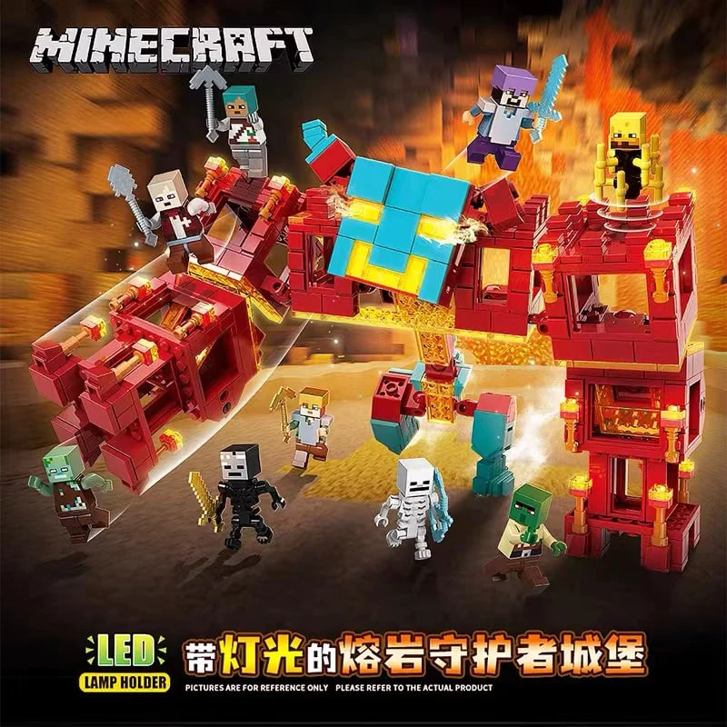 Quan Guan 753 Minecraft Village Guardian Castle with Lights 3 - MOC FACTORY
