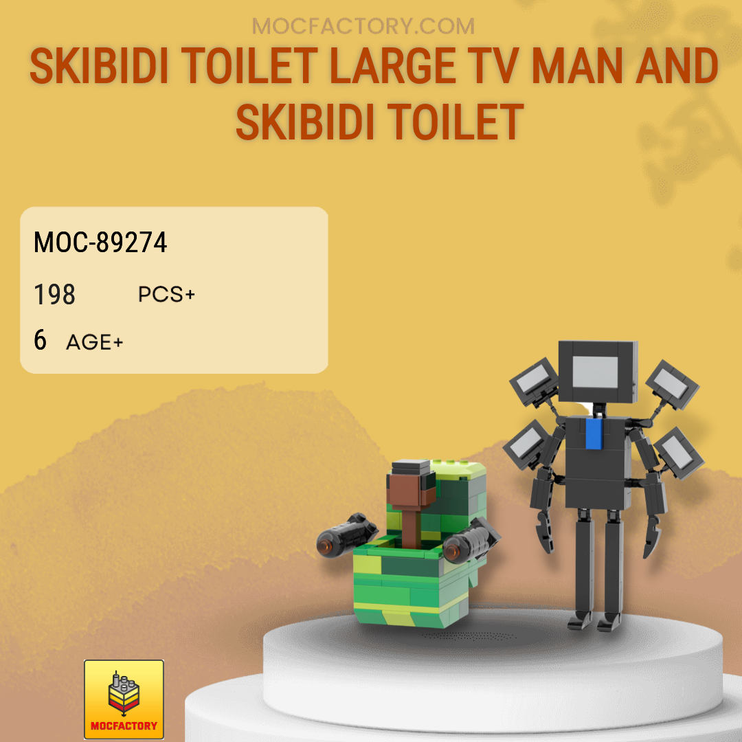 MOC Factory 89274 Skibidi Toilet Large TV Man and Skibidi Toilet Model  Bricks