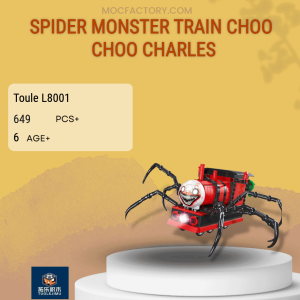 MOC Choo Choo Charles Aranha Trem Modelo com Caixa de Cor e Papel