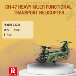 REOBRIX 33031 CH-47 Heavy Multi Functional Transport Helicopter Model Bricks