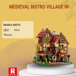 REOBRIX 66018 Medieval Bistro Village In Model Bricks