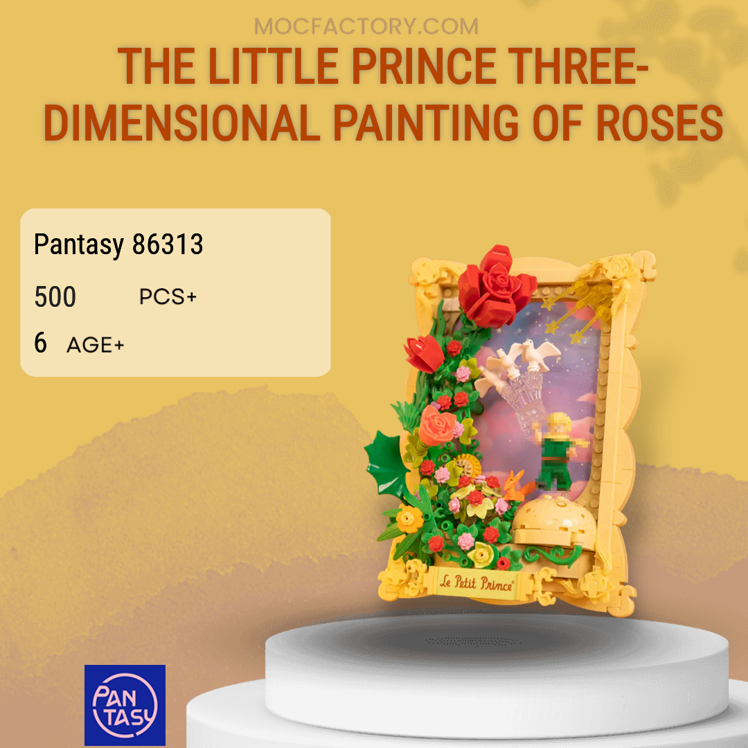Pantasy 86313 The Little Prince Three-dimensional Painting Of Roses Model Bricks 1 - MOC FACTORY Pantasy 86313 The Little Prince Three-dimensional Painting Of Roses Model Bricks