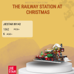 JIESTAR 89142 The Railway Station At Christmas Model Bricks