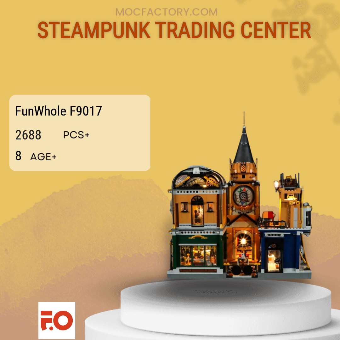Funwhole F9017-蒸氣龐克貿易中心積木, 興趣及遊戲, 玩具& 遊戲類