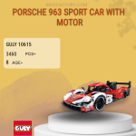 GULY 10615 Porsche 963 Sport Car With Motor Model Bricks
