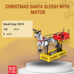 MOULD KING 10010 Christmas Santa Sleigh With Motor Model Bricks
