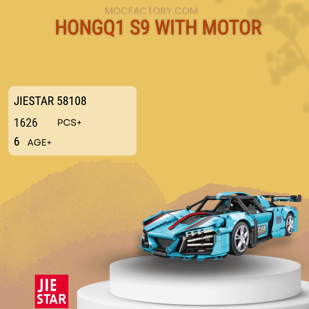JIESTAR 58108 HONGQ1 S9 With Motor Model Bricks 1 - MOC FACTORY JIESTAR 58108 HONGQ1 S9 With Motor Model Bricks