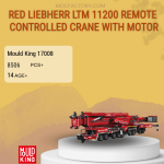 MOULD KING 17008 Red Liebherr LTM 11200 Remote Controlled Crane With Motor Model Bricks