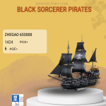 ZHEGAO 653000 Black Sorcerer Pirates Model Bricks