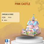 ZHEGAO 613002 Pink Castle Model Bricks