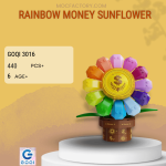GOQI 3016 Rainbow Money Sunflower Model Bricks