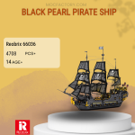 REOBRIX 66036 Black Pearl Pirate Ship Model Bricks