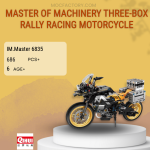 IM.Master 6835 Master of Machinery Three-box Rally Racing Motorcycle Model Bricks