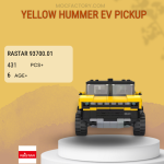 Rastar 93700.01 Yellow Hummer EV Pickup Model Bricks