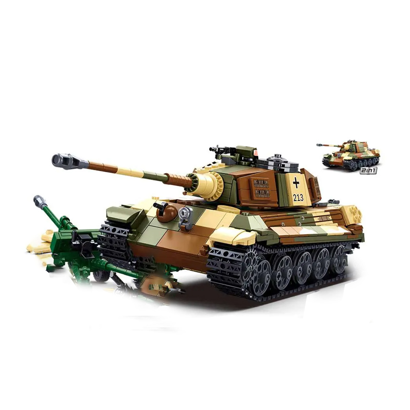 Sluban M38-B0980 Tiger King Heavy Tank Model Bricks 3 - MOC FACTORY Sluban M38-B0980 Tiger King Heavy Tank Model Bricks - Image 3