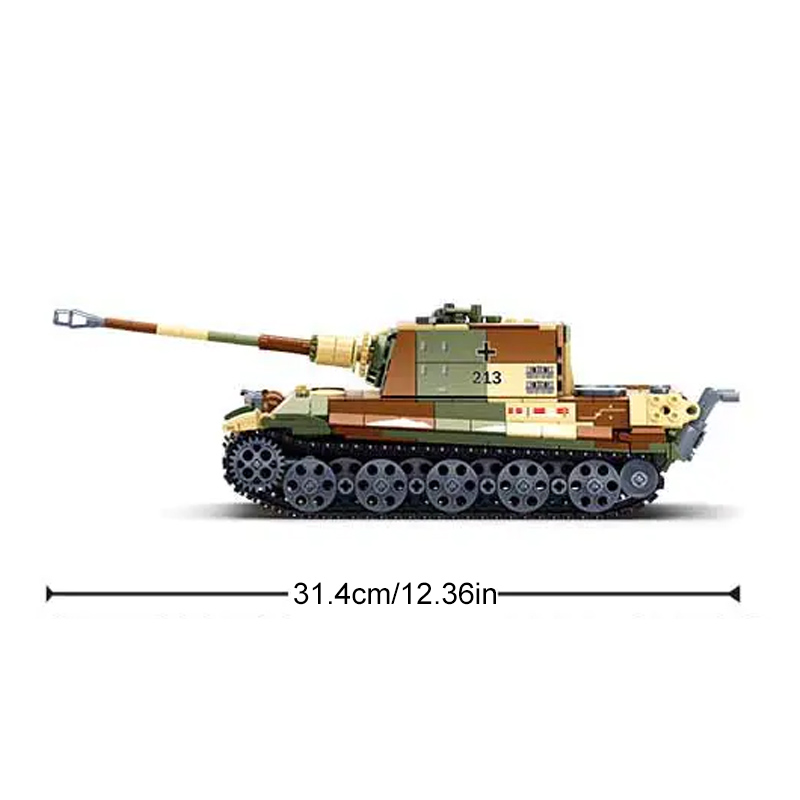 Sluban M38-B0980 Tiger King Heavy Tank Model Bricks 2 - MOC FACTORY Sluban M38-B0980 Tiger King Heavy Tank Model Bricks - Image 2