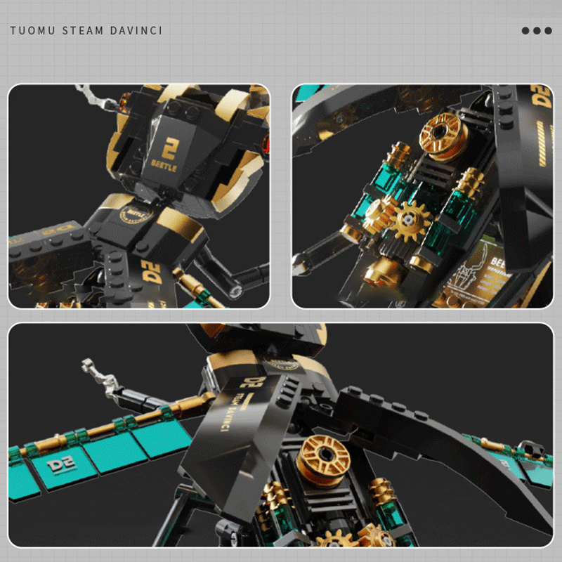 TuoMu T7002 Steam Davinci Model Bricks 4 - MOC FACTORY TuoMu T7002 Steam Davinci Model Bricks - Image 4
