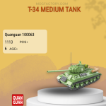 QUANGUAN 100063 T-34 Medium Tank Model Bricks