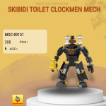 MOC Factory 89151 Skibidi Toilet Clockmen Mech Model Bricks
