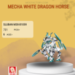 Sluban M38-B1059 Mecha White Dragon Horse Model Bricks
