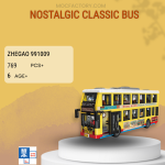 ZHEGAO 991009 Nostalgic Classic Bus Model Bricks