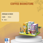 ZHEGAO 612023 Coffee Bookstore Model Bricks