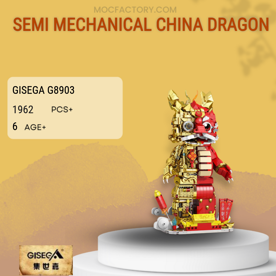 GISEGA G8903 Semi Mechanical China Dragon Model Bricks 1 - MOC FACTORY GISEGA G8903 Semi Mechanical China Dragon Model Bricks