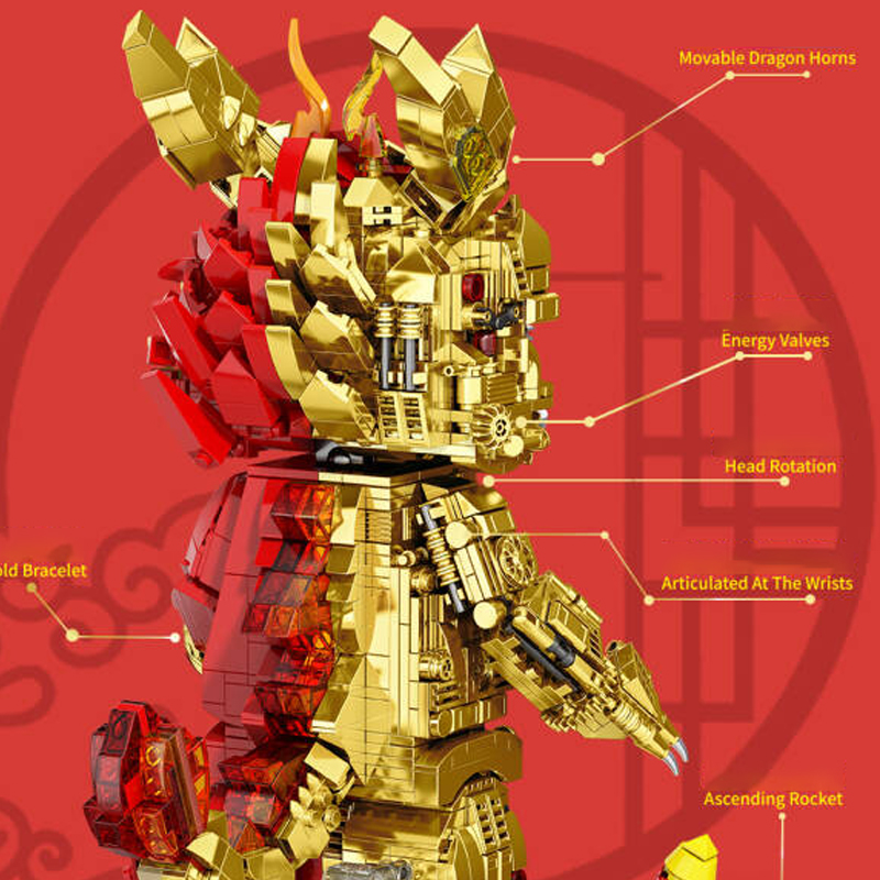 GISEGA G8903 Semi Mechanical China Dragon Model Bricks 6 - MOC FACTORY GISEGA G8903 Semi Mechanical China Dragon Model Bricks - Image 6