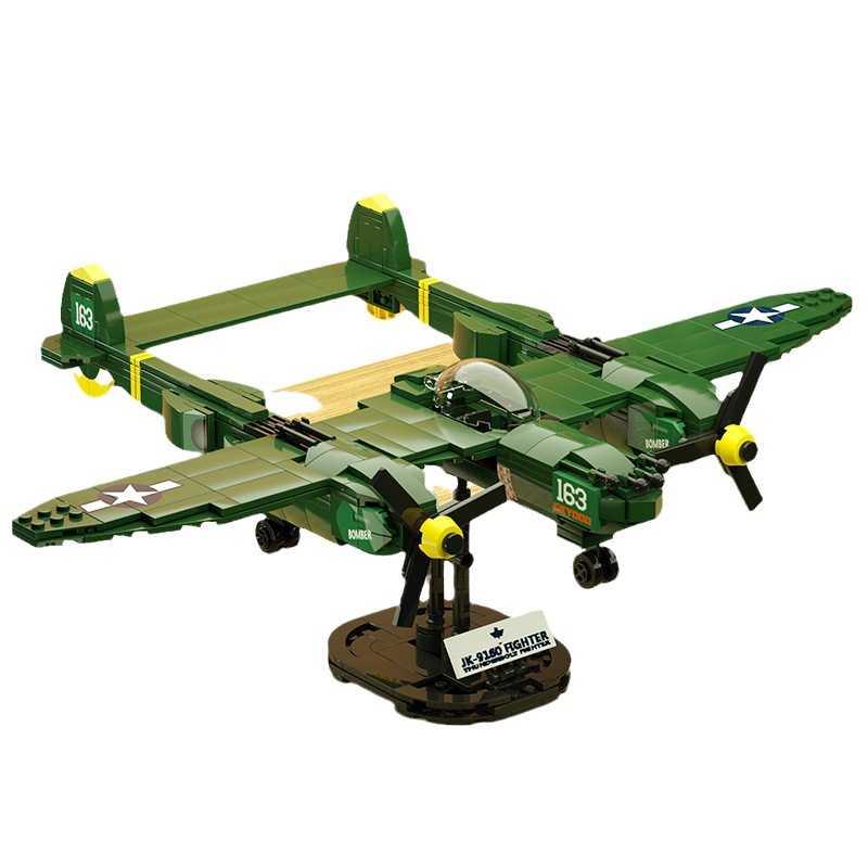 JAKI JK9160 P-38 Thunderbolt Fighter World War II Retro Fighter Aircraft Model Bricks 7 - MOC FACTORY JAKI JK9160 P-38 Thunderbolt Fighter World War II Retro Fighter Aircraft Model Bricks - Image 7