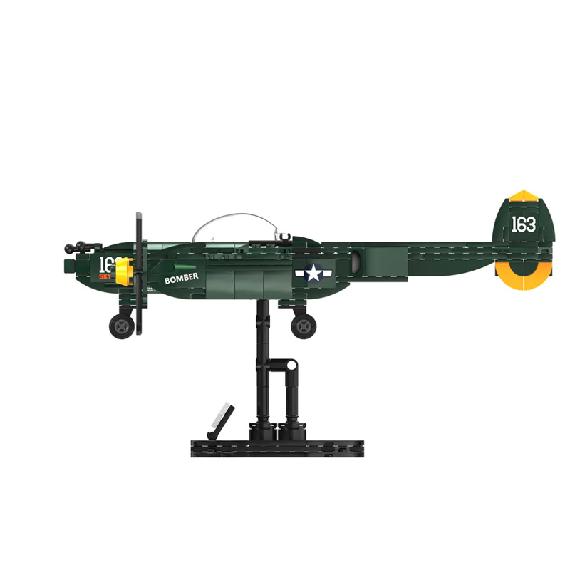 JAKI JK9160 P-38 Thunderbolt Fighter World War II Retro Fighter Aircraft Model Bricks 4 - MOC FACTORY JAKI JK9160 P-38 Thunderbolt Fighter World War II Retro Fighter Aircraft Model Bricks - Image 4