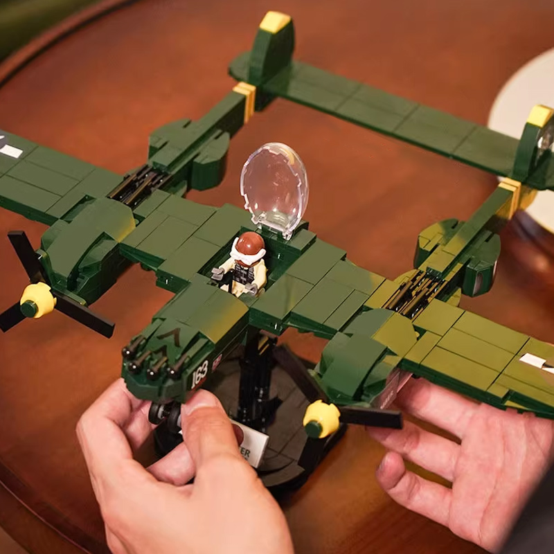 JAKI JK9160 P-38 Thunderbolt Fighter World War II Retro Fighter Aircraft Model Bricks 5 - MOC FACTORY JAKI JK9160 P-38 Thunderbolt Fighter World War II Retro Fighter Aircraft Model Bricks - Image 5