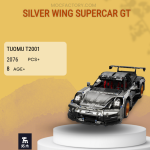 TuoMu T2001 Silver Wing Supercar GT Model Bricks
