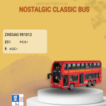 ZHEGAO 991012 Nostalgic Classic Bus Model Bricks