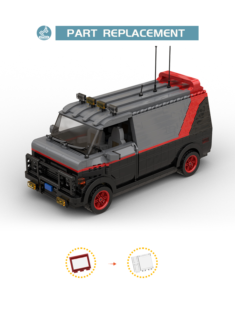 MOC Factory 123926 The A-Team GMA Van GMC G-Series Model Bricks 5 - MOC FACTORY MOC Factory 123926 The A-Team GMA Van GMC G-Series Model Bricks - Image 5