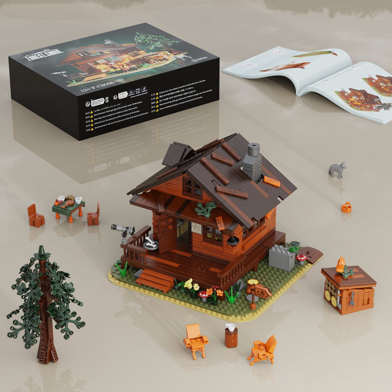 MOC Factory 89073 Forest Cabin Model Bricks 7 - MOC FACTORY MOC Factory 89073 Forest Cabin Model Bricks - Image 7