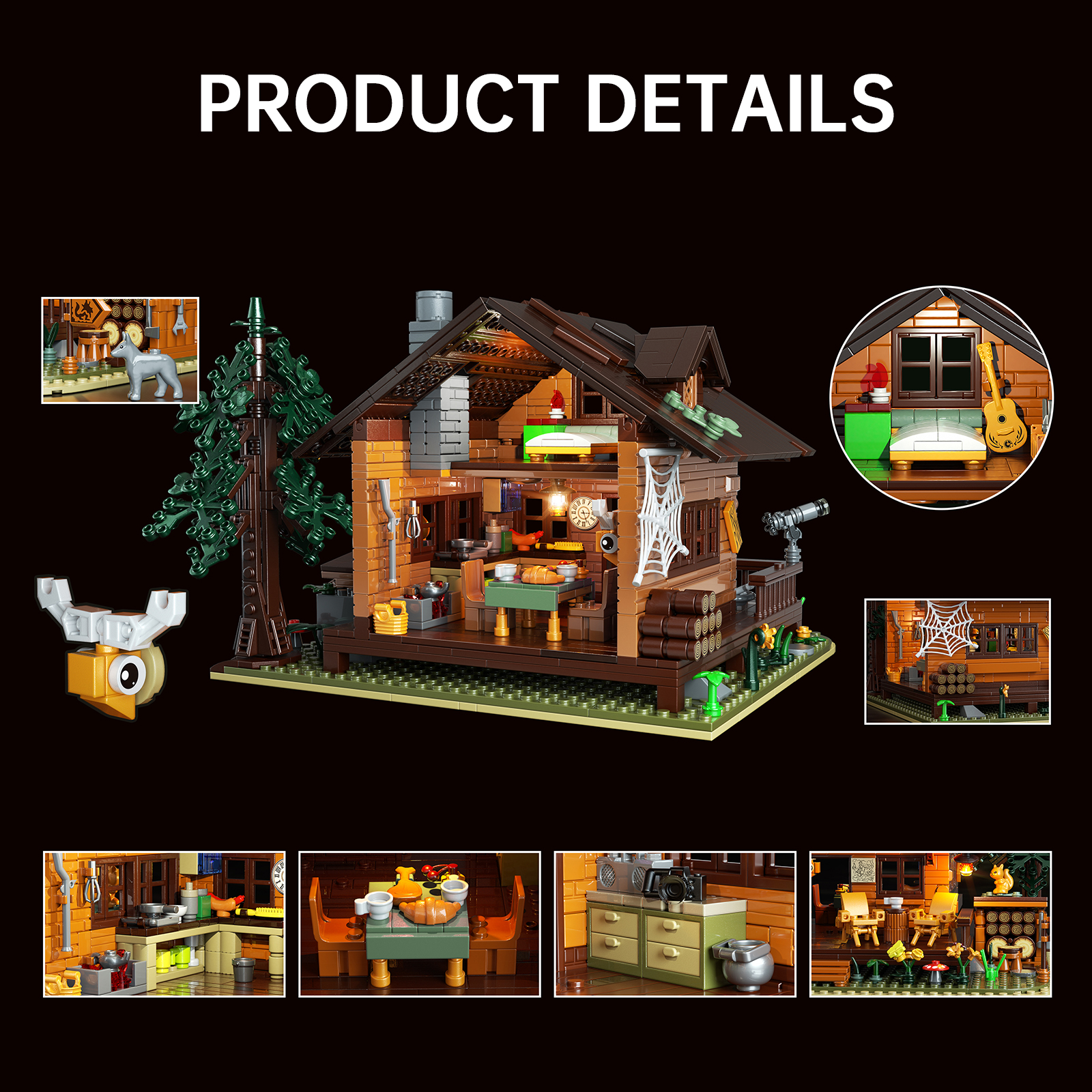 MOC Factory 89073 Forest Cabin Model Bricks 4 - MOC FACTORY MOC Factory 89073 Forest Cabin Model Bricks - Image 4