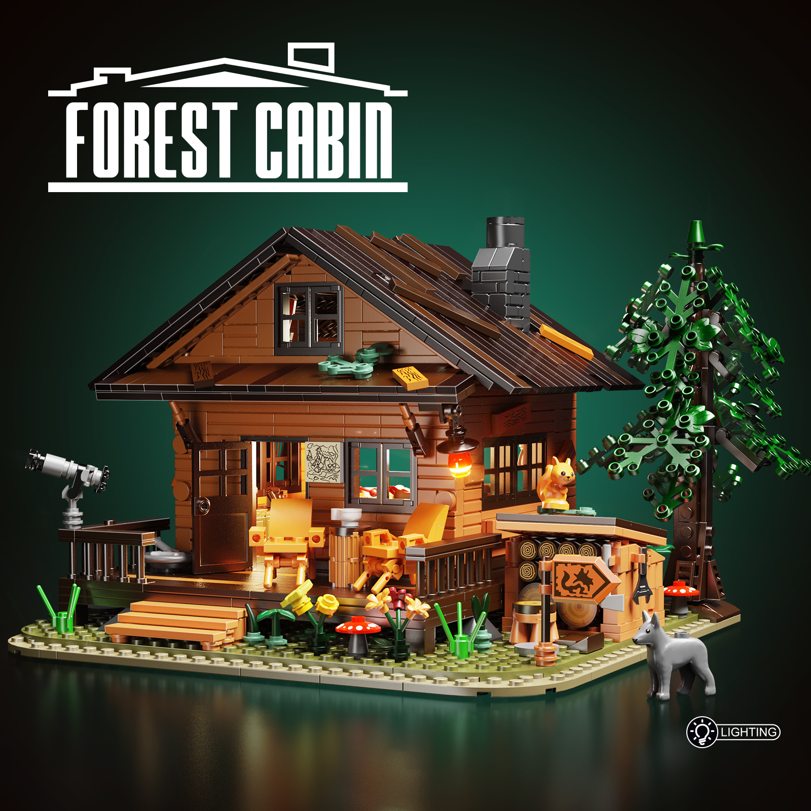 MOC Factory 89073 Forest Cabin Model Bricks 6 - MOC FACTORY MOC Factory 89073 Forest Cabin Model Bricks - Image 6