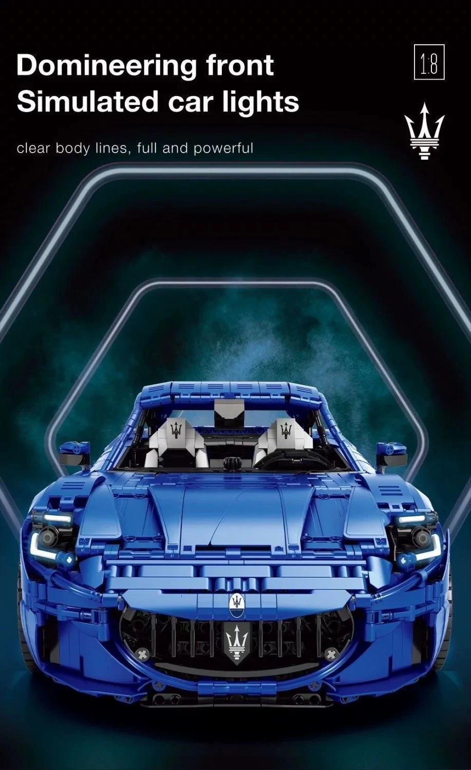 REOBRIX 11010 Maserati GranTurismo 110 Model Bricks 2 - MOC FACTORY REOBRIX 11010 Maserati GranTurismo 110 Model Bricks - Image 2