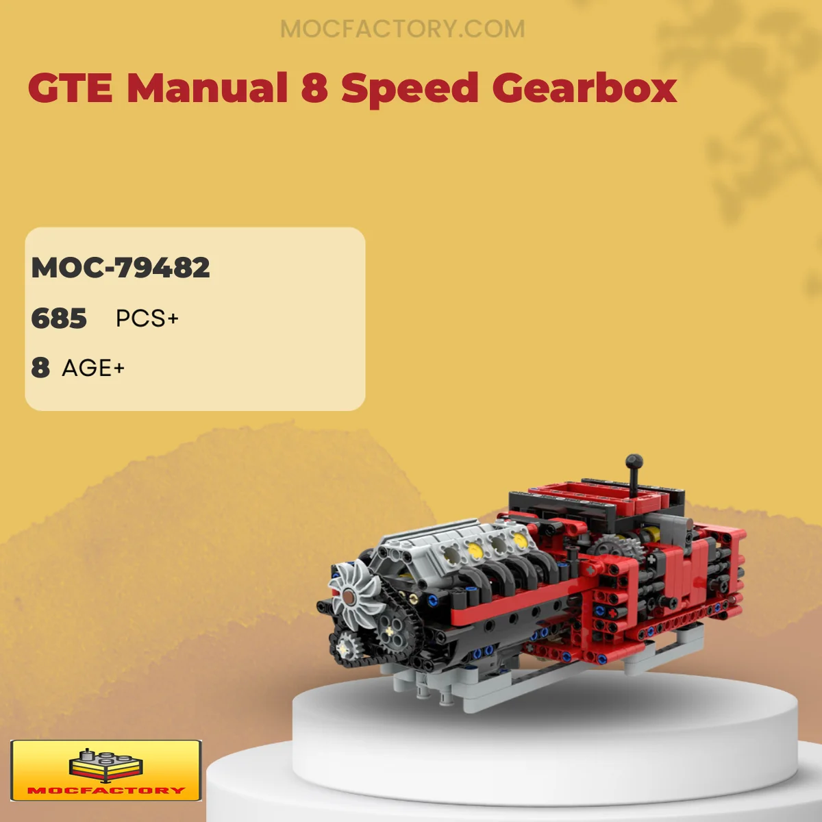 MOC Factory 79482 GTE Manual 8 Speed Gearbox Model Bricks